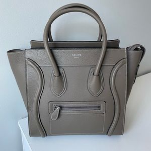 Celine micro luggage handbag purse in souris color
